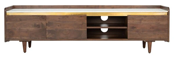 Safavieh Milana Marble Tv Stand - Walnut - Image 2