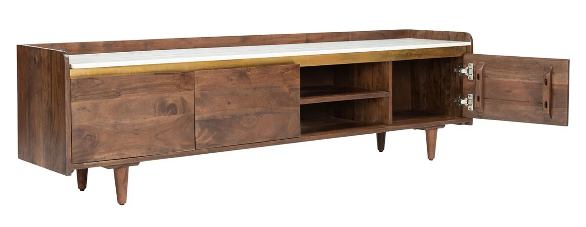 Safavieh Milana Marble Tv Stand - Walnut - Image 3