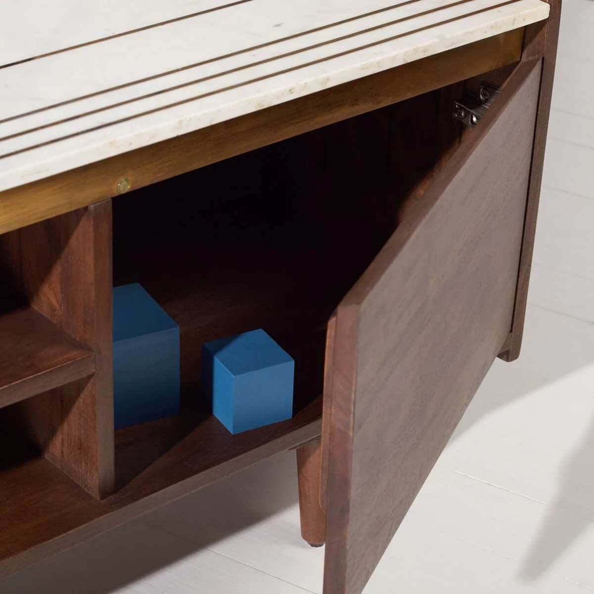 Safavieh Milana Marble Tv Stand - Walnut - Image 4