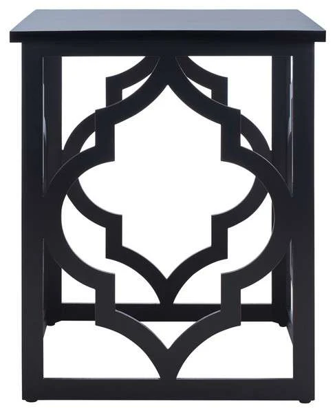 Safavieh Milo Trellis Gold Leaf End Table - Black - Image 2