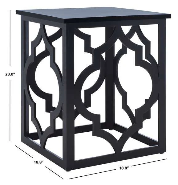 Safavieh Milo Trellis Gold Leaf End Table - Black - Image 4