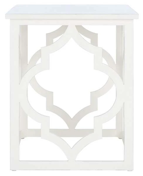 Safavieh Milo Trellis Gold Leaf End Table - Cream - Image 2