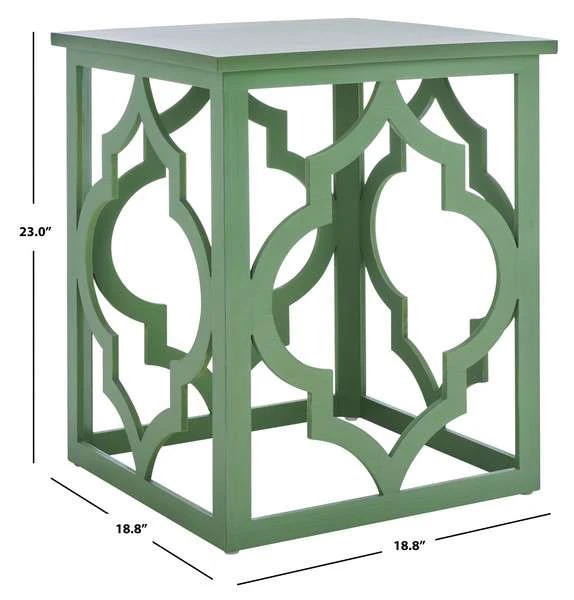 Safavieh Milo Trellis Gold Leaf End Table - Green - Image 4