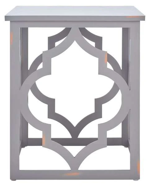 Safavieh Milo Trellis Gold Leaf End Table - Taupe - Image 2