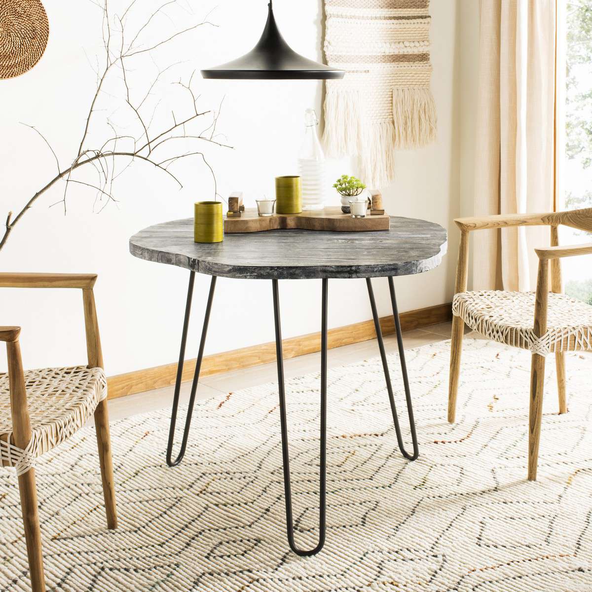 Safavieh Mindy Wood Top Dining Table - Gray - Image 4