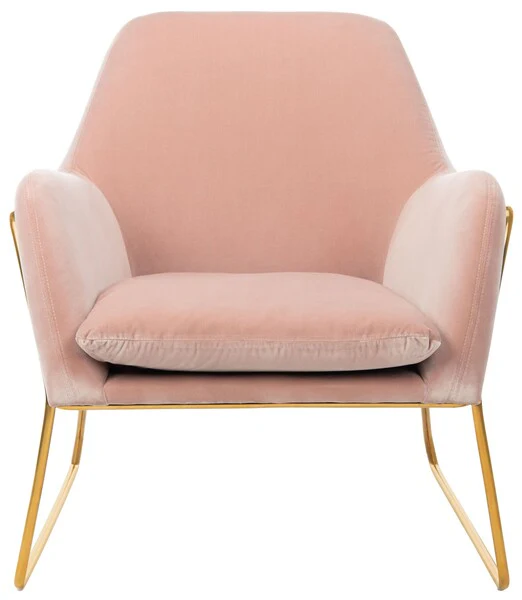 Safavieh Misty Metal Frame Accent Chair - Blush - Image 2