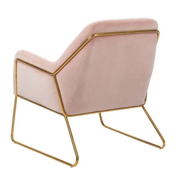 Safavieh Misty Metal Frame Accent Chair - Blush - Image 3