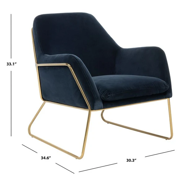 Safavieh Misty Metal Frame Accent Chair - Navy - Image 4