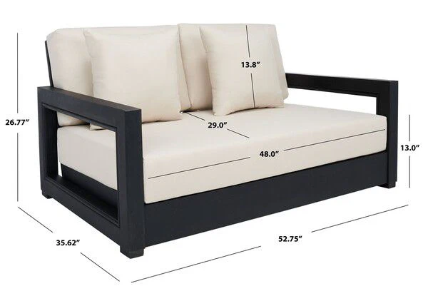 Safavieh Montford 2-Seat Bench - Black - Image 3