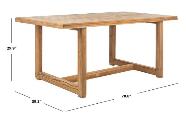 Safavieh Montford Teak Dining Table - Natural - Image 4