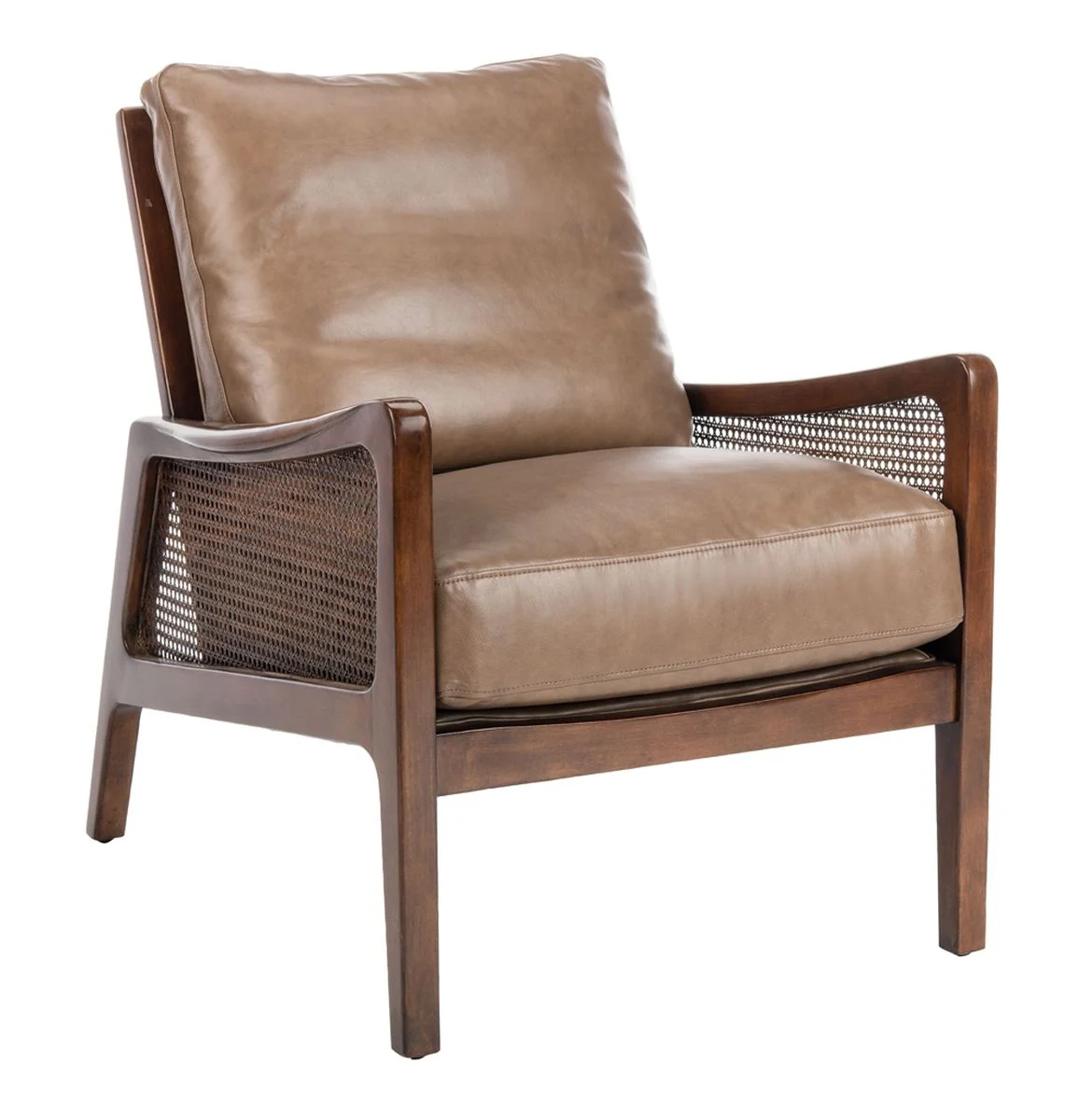 Safavieh Moretti Wood Frame Accent Chai - Dark Brown - Image 2