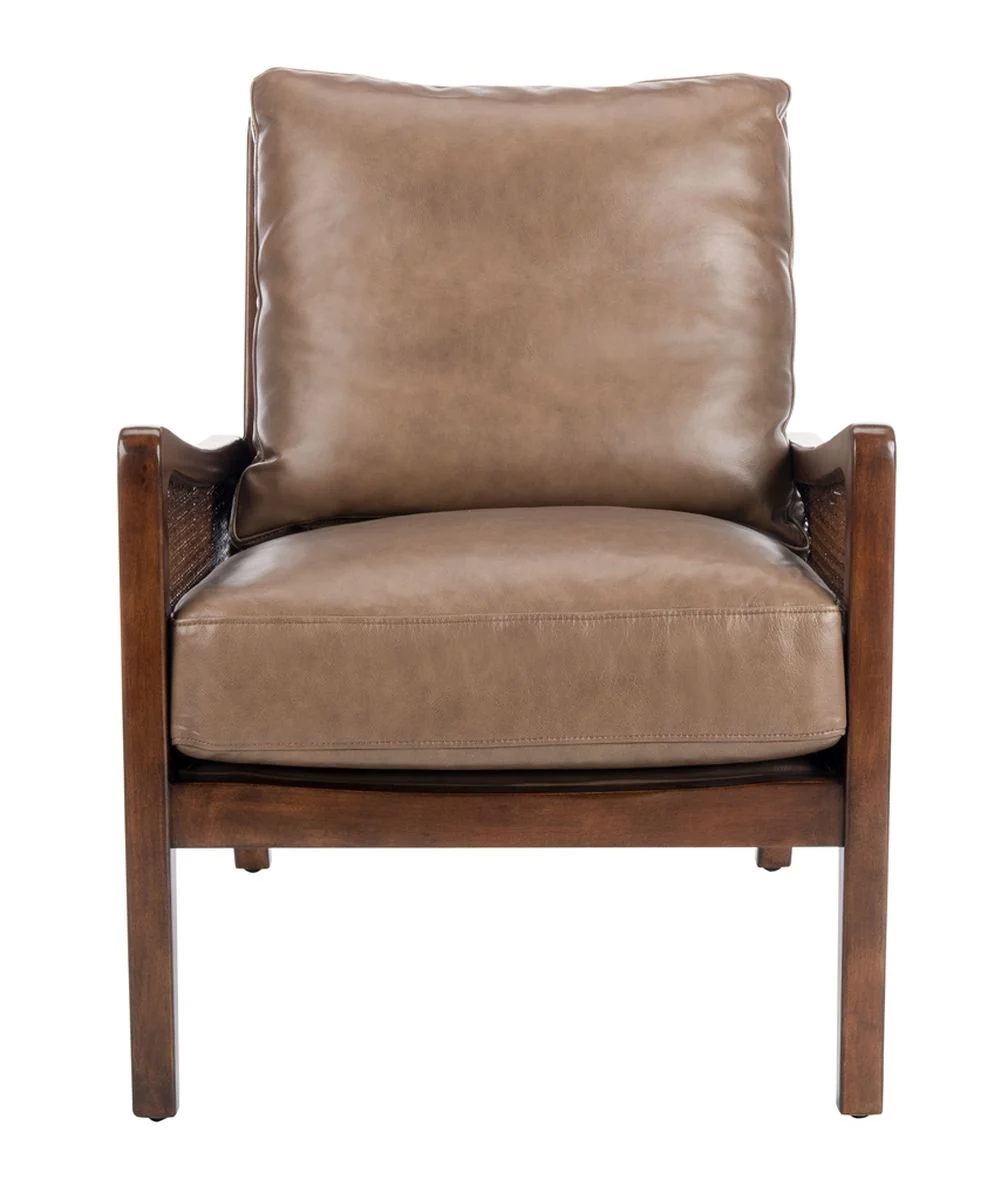 Safavieh Moretti Wood Frame Accent Chai - Dark Brown - Image 3