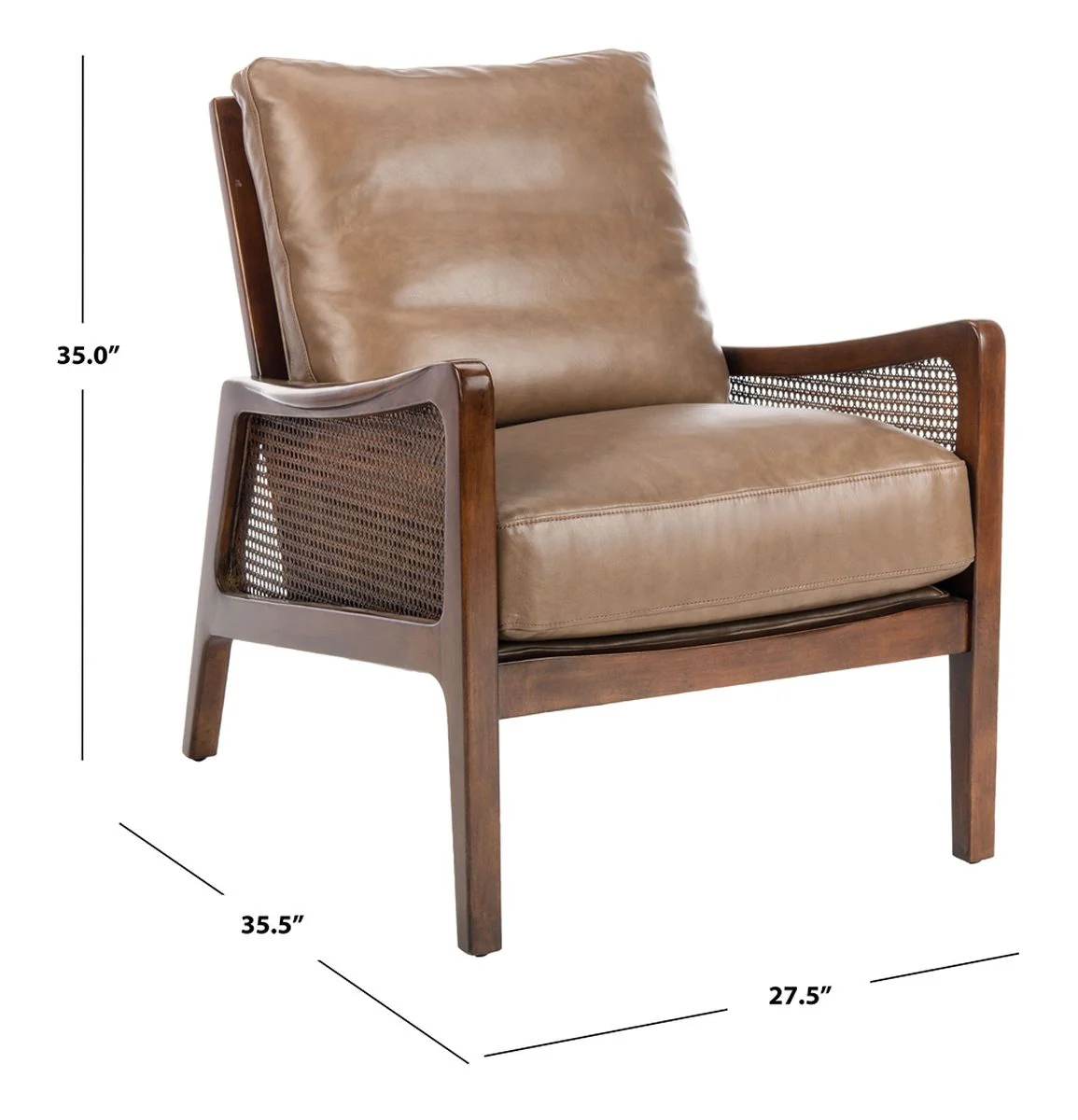 Safavieh Moretti Wood Frame Accent Chai - Dark Brown - Image 5