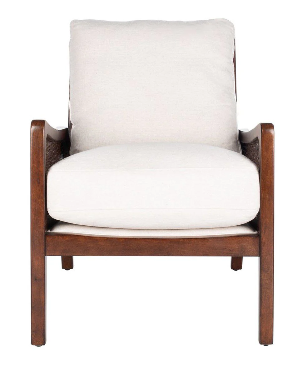 Safavieh Moretti Wood Frame Accent Chai - Oatmeal - Image 3