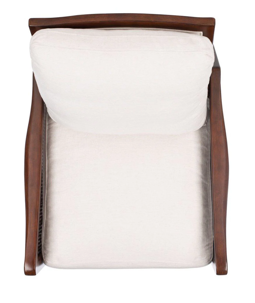 Safavieh Moretti Wood Frame Accent Chai - Oatmeal - Image 5