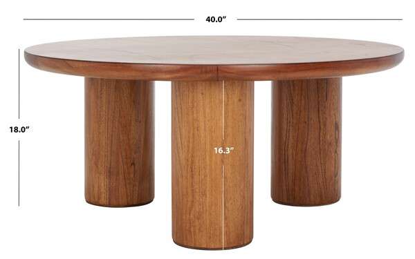 Safavieh Mork 3 Leg Round Coffee Table - Natural - Image 3