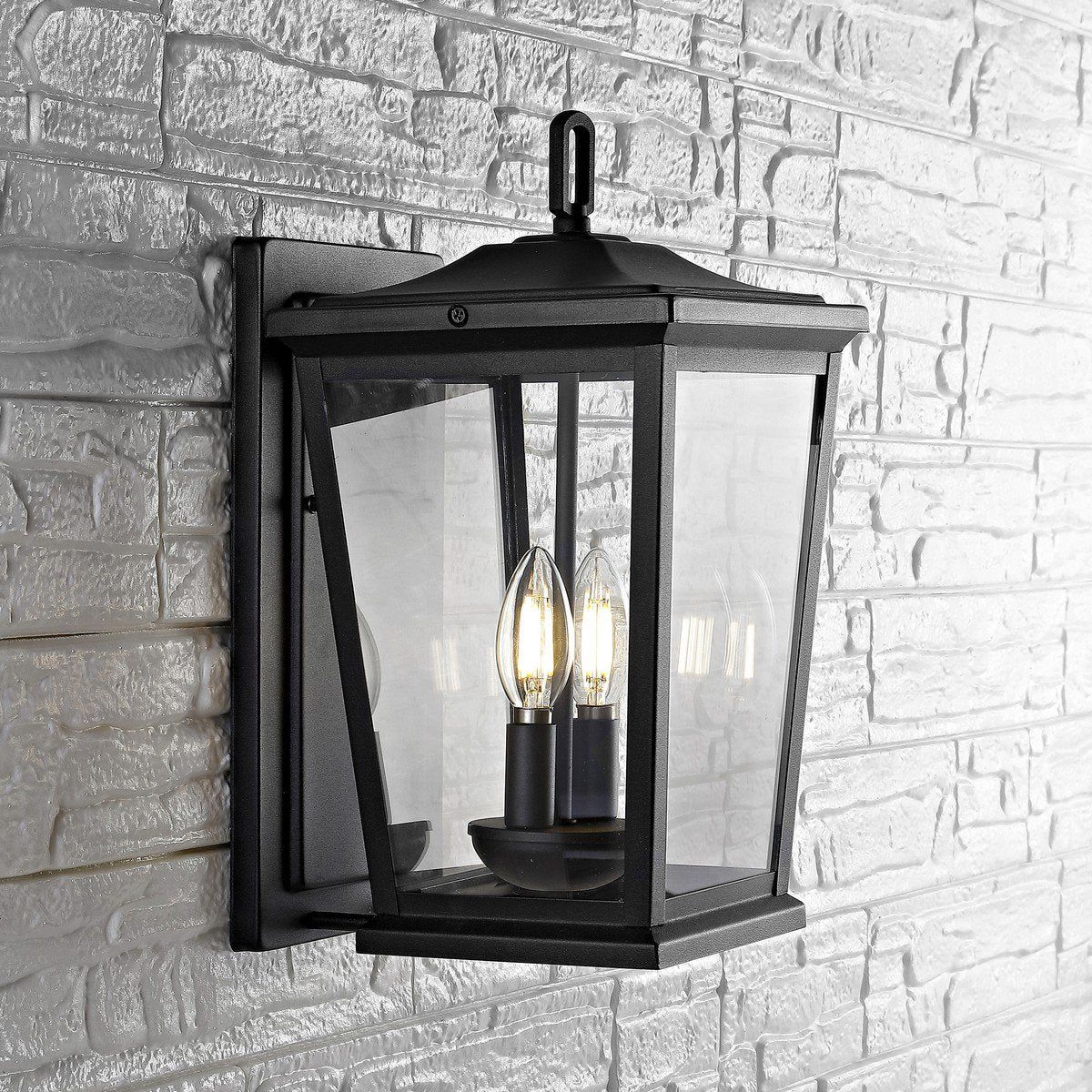 Safavieh Morla Outdoor Wall Lantern - Black - Image 3
