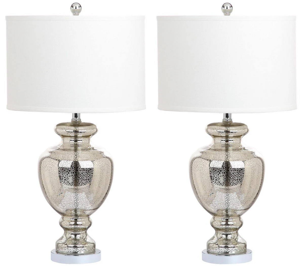 Safavieh Morocco, 28 Inch, Mercury, Glass/Metal Table Lamp Set 2 With Usb Port? Set Of 2 - Mercury - Image 2