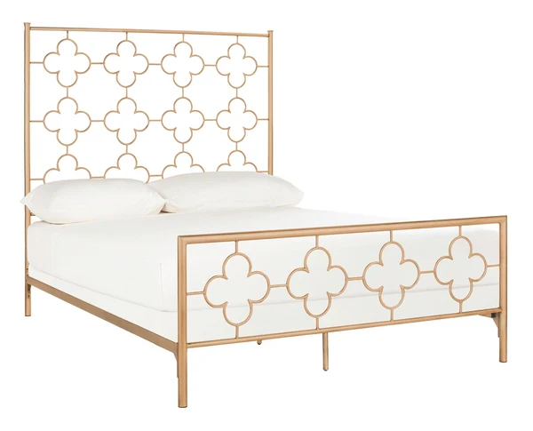 Safavieh Morris Lattice Metal Bed Full Size - Antique Gold - Image 2