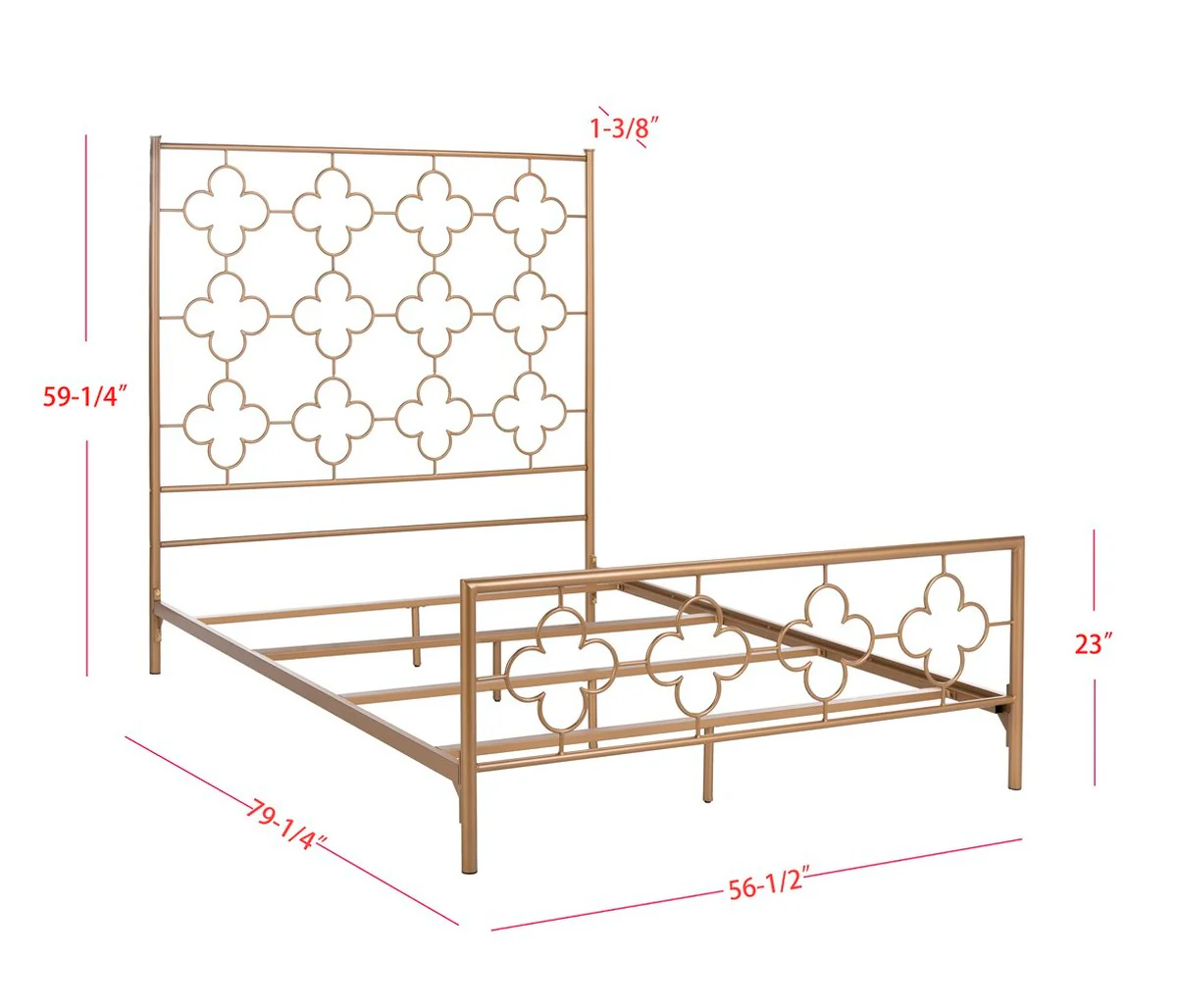 Safavieh Morris Lattice Metal Bed Full Size - Antique Gold - Image 3