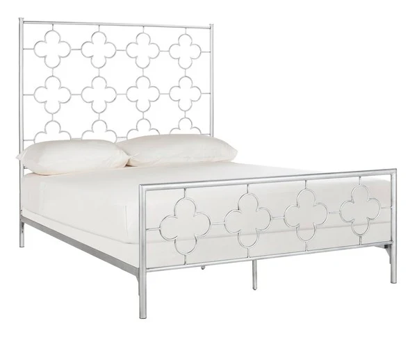 Safavieh Morris Lattice Metal Bed Full Size - Antique Silver - Image 2