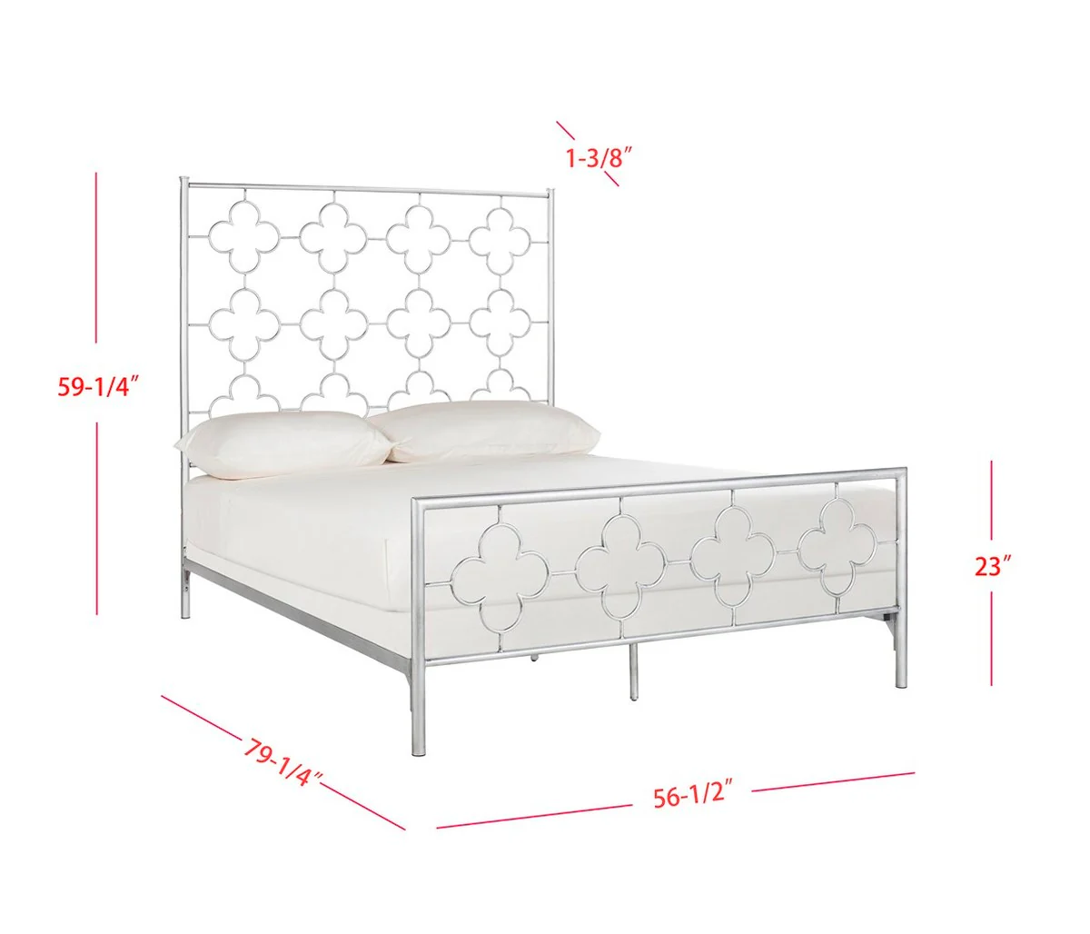 Safavieh Morris Lattice Metal Bed Full Size - Antique Silver - Image 3