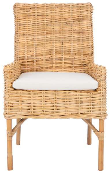 Safavieh Nancy Rattan Accent Chair W/ Cushion - Natural - Image 2