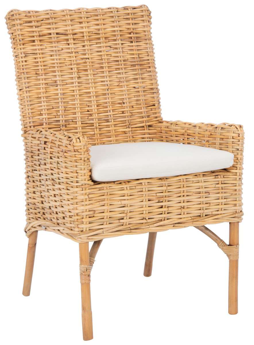Safavieh Nancy Rattan Accent Chair W/ Cushion - Natural - Image 3