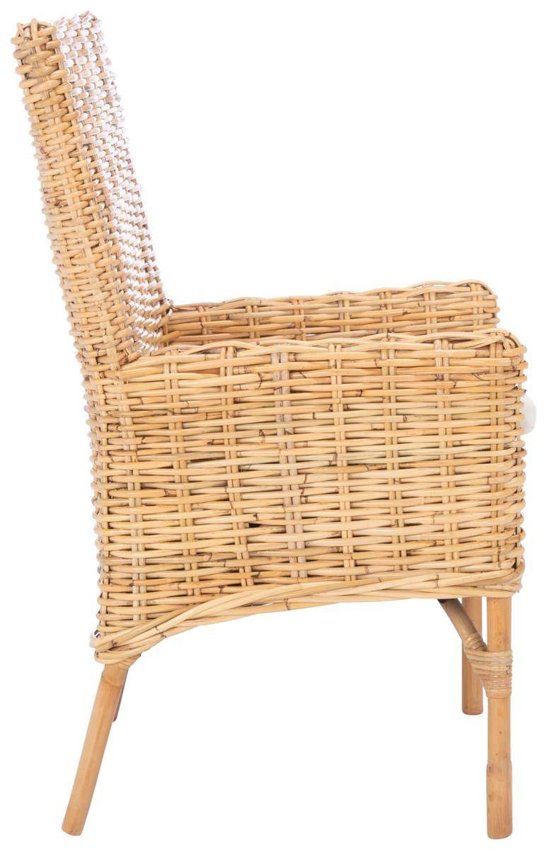Safavieh Nancy Rattan Accent Chair W/ Cushion - Natural - Image 4