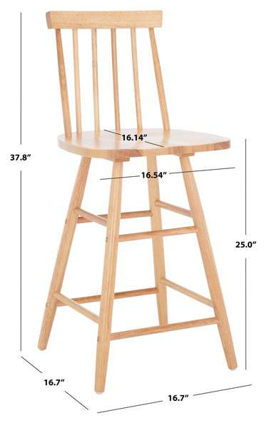 Safavieh May Wood Counter Stool - Natural - Image 3