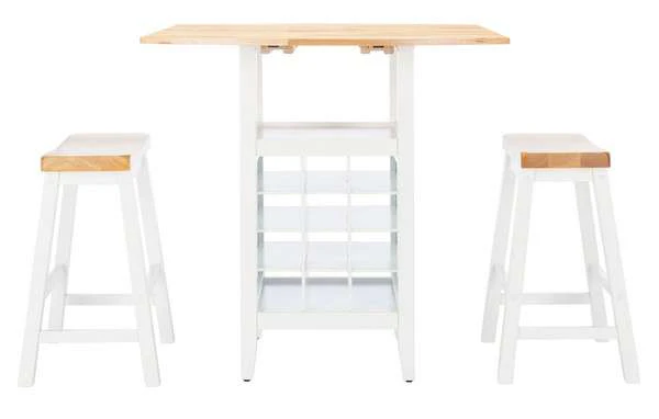 Safavieh Emeric 3 Pc Set Drop Leaf Pub Table - Natural - Image 2