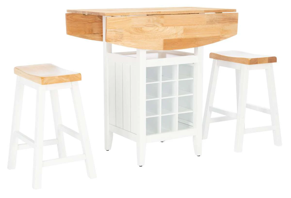 Safavieh Emeric 3 Pc Set Drop Leaf Pub Table - Natural - Image 3