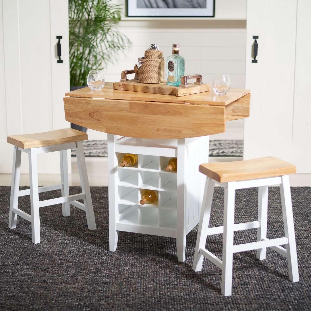 Safavieh Emeric 3 Pc Set Drop Leaf Pub Table - Natural - Image 4