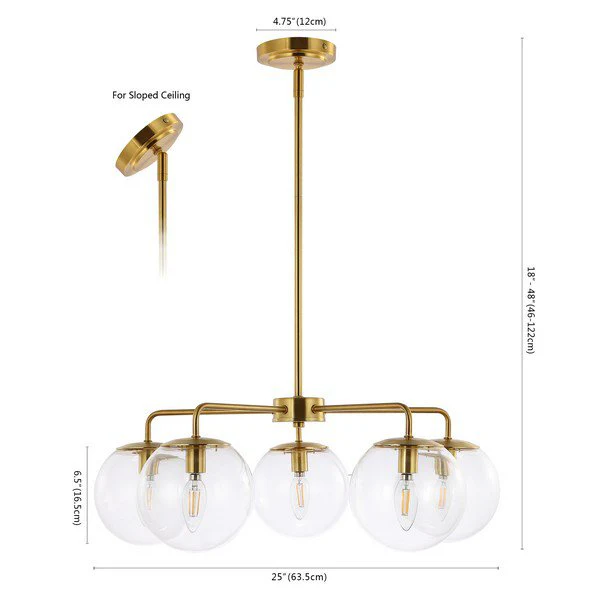 Safavieh Negara Chandelier - Satin Brass - Image 3