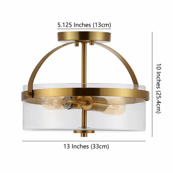 Safavieh Nensor Flush Mount - Brass Gold - Image 3