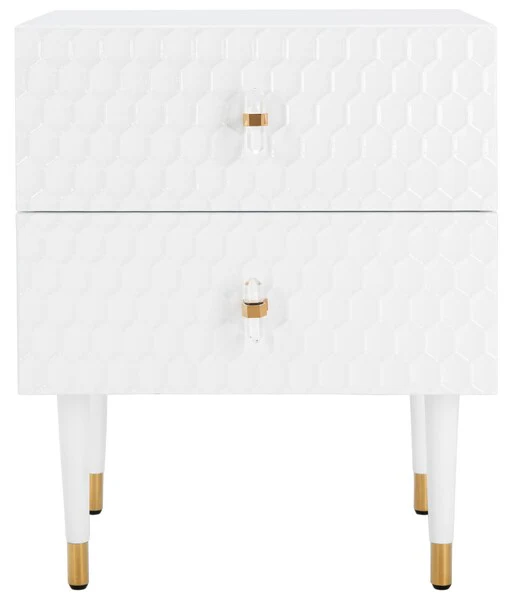 Safavieh Neptune 2 Drawer Side Table - White - Image 2