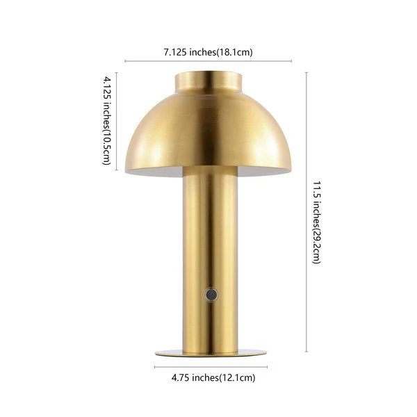 Safavieh Niara, 11.5 Inch, Brass, Iron, Rechargeable Led Table Lamp? - Brass Gold - Image 3