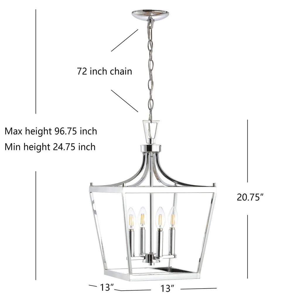 Safavieh Nichi 4Lt Pendant - Chrome - Image 4