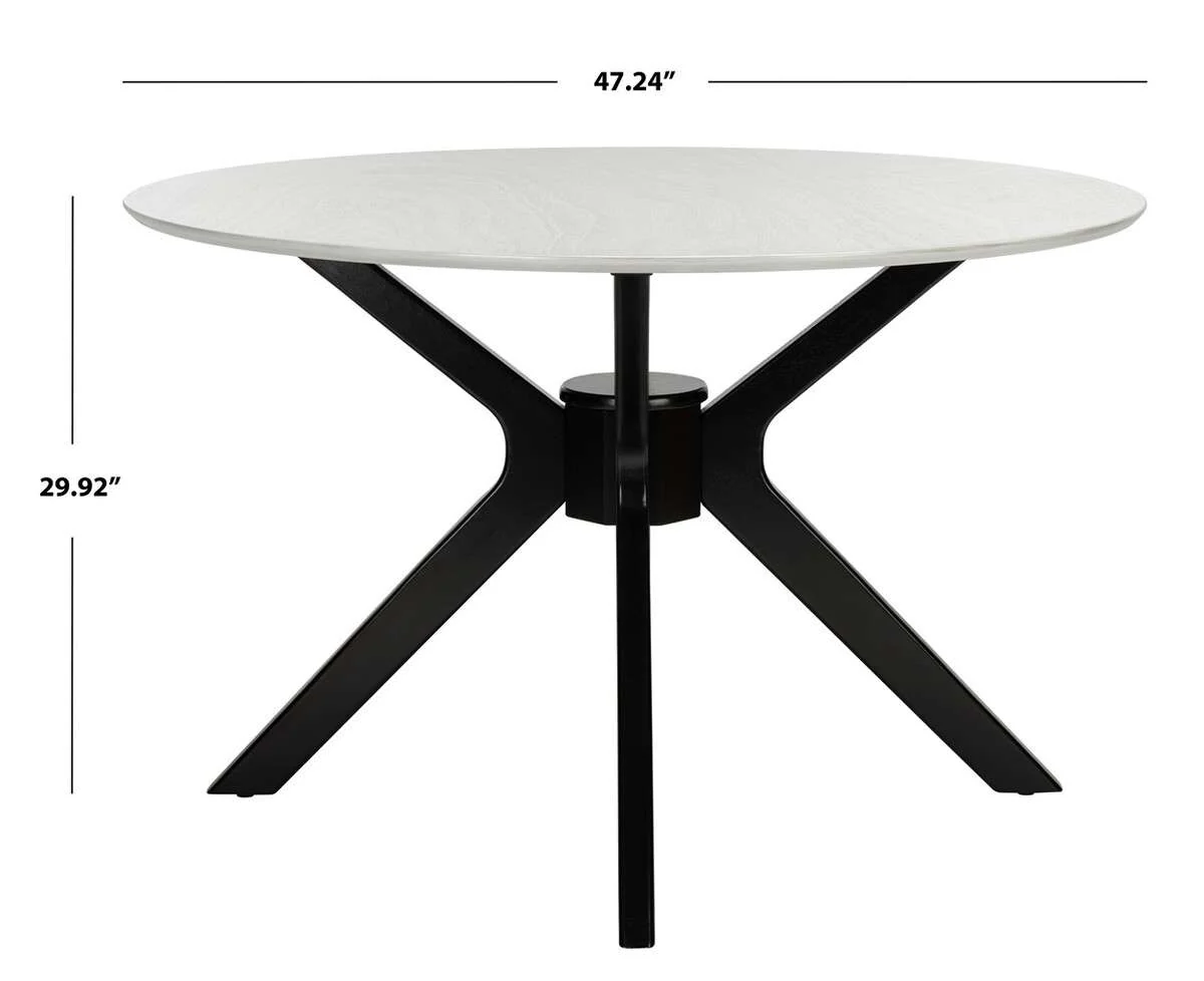 Safavieh Nicolai Round Dining Table - Dark Gray - Image 3