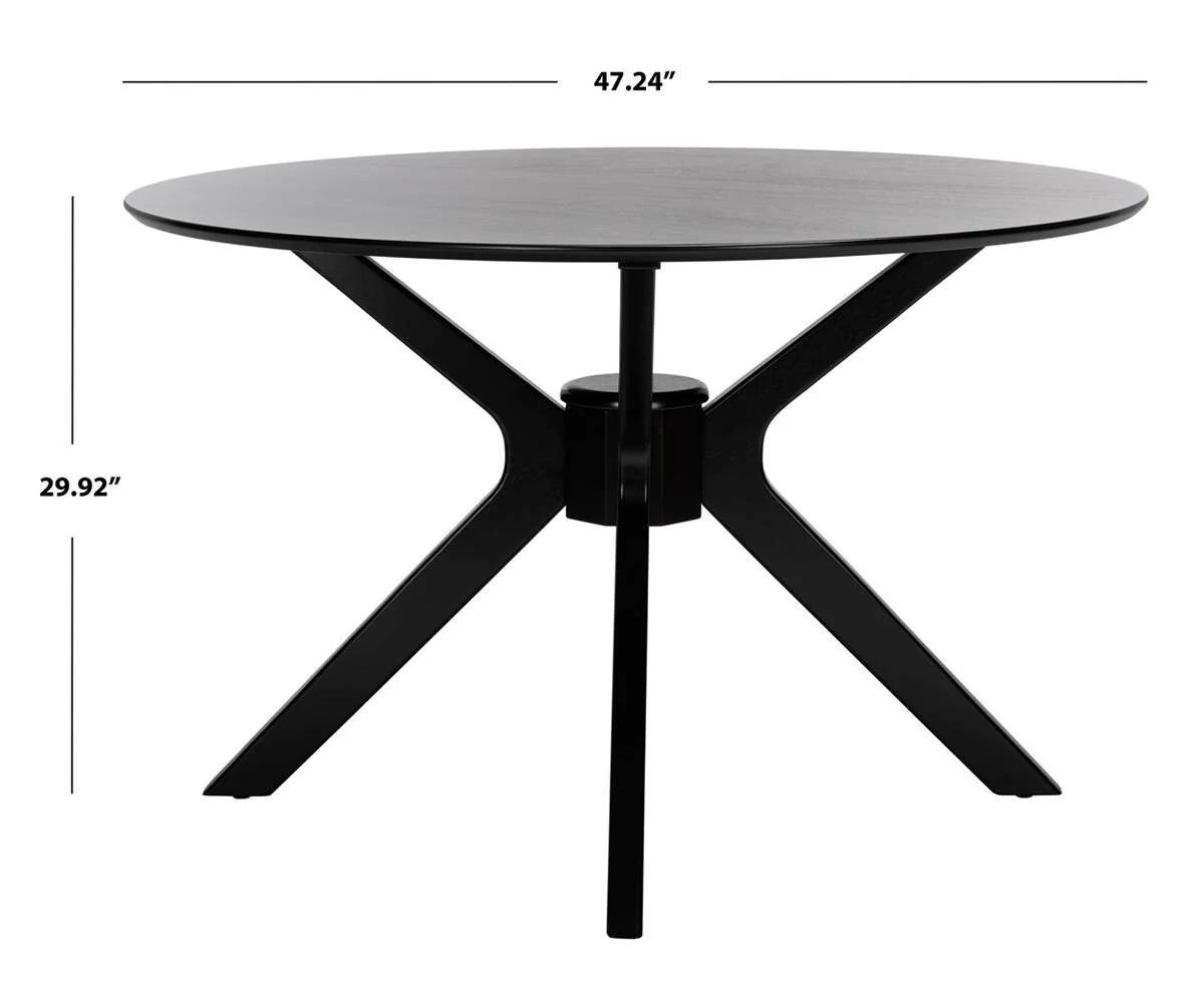 Safavieh Nicolai Round Dining Table - Matte Black - Image 3