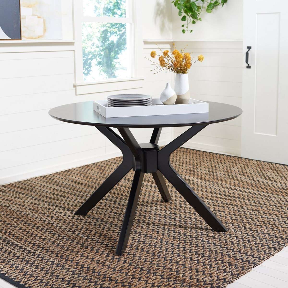 Safavieh Nicolai Round Dining Table - Matte Black - Image 4
