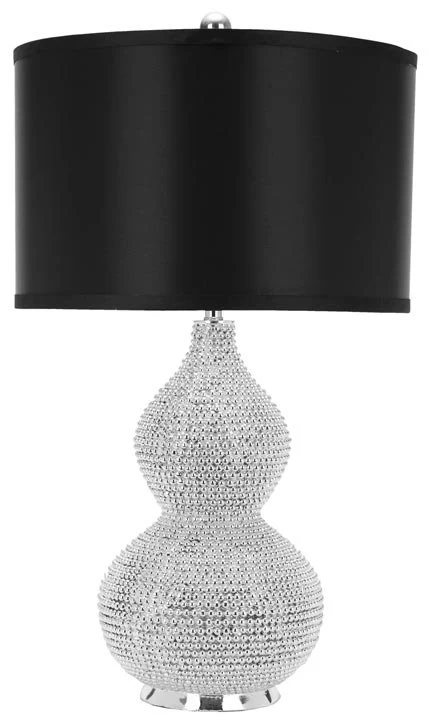Safavieh Nicole, 24.5 Inch, Silver, Resin/Iron Table Lamp Set Of 2 W/ Usb Port ‰ÛÒ Black Shades? Set Of 2 - Silver - Image 2