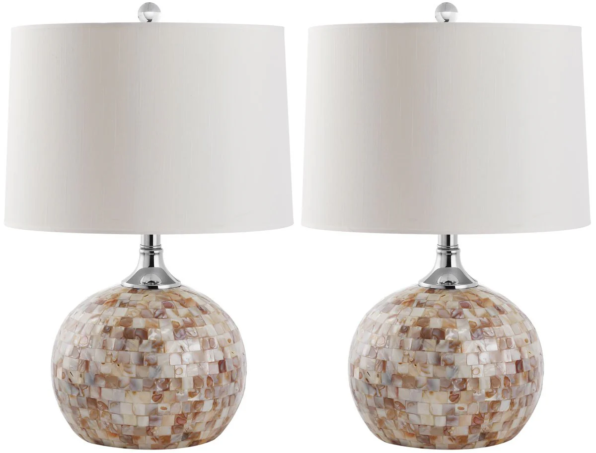 Safavieh Nikki 22.5-Inch H Shell Table Lamp Set Of 2 - Cream - Image 2