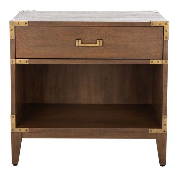 Safavieh Nisha 1 Drawer Wood Nightstand - Brown - Image 2