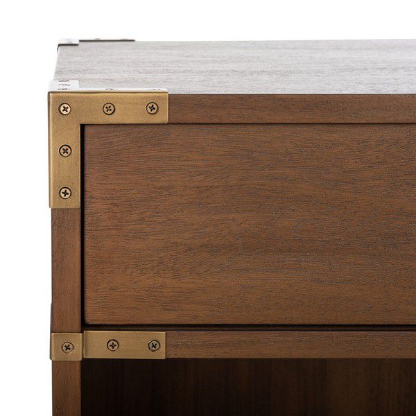 Safavieh Nisha 1 Drawer Wood Nightstand - Brown - Image 3