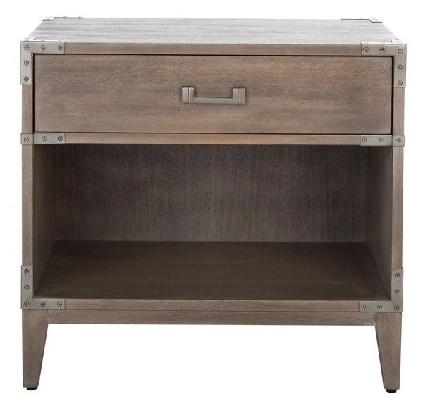 Safavieh Nisha 1 Drawer Wood Nightstand - Light Brown - Image 2