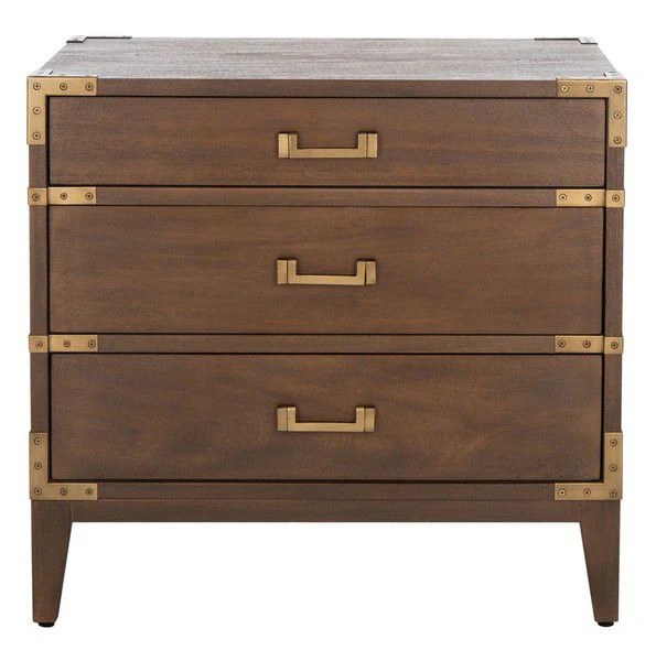 Safavieh Nisha 3 Drawer Wood Nightstand - Brown - Image 2
