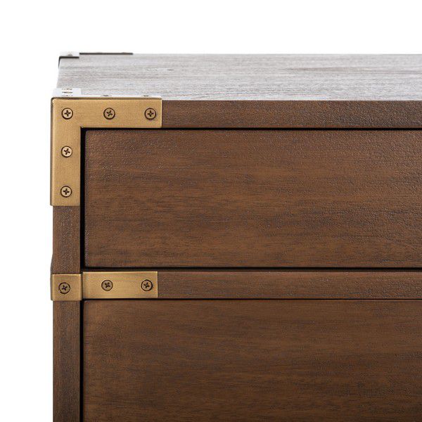 Safavieh Nisha 3 Drawer Wood Nightstand - Brown - Image 4