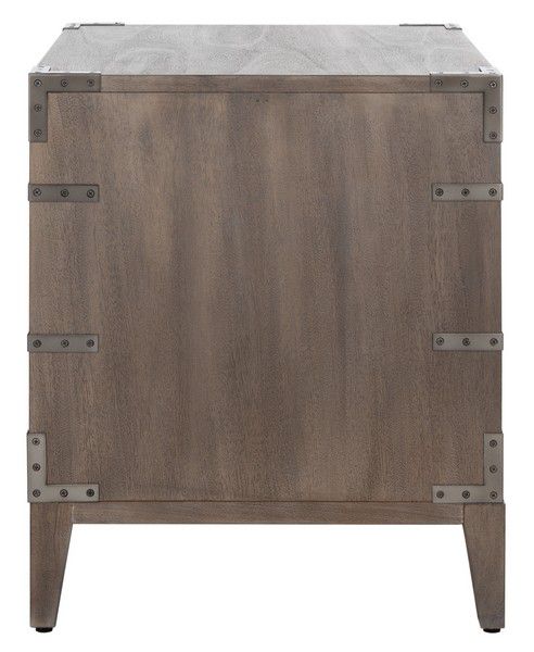 Safavieh Nisha 3 Drawer Wood Nightstand - Light Brown - Image 4