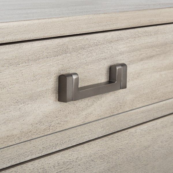 Safavieh Nisha 3 Drawer Wood Nightstand - Light Gray - Image 4